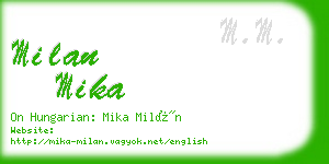 milan mika business card
